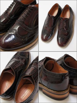 画像3: 【CLOUGHMILLS】 グッドイヤーウエルト製法 ウイングチップ革靴 【アンティークバーガンディ】