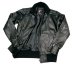 画像1: 本革/牛皮革 リサイクルレザー スタンドカラー ジャケット 黒 ブラック (1)