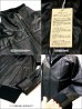 画像5: 本革/牛皮革 リサイクルレザー スタンドカラー ジャケット 黒 ブラック (5)
