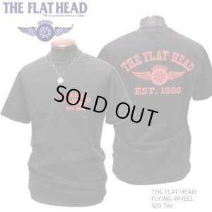 画像1: THE FLAT HEAD（ザ・フラットヘッド） FLYING WHEEL/フライングホイール 半袖Ｔシャツ ブラック