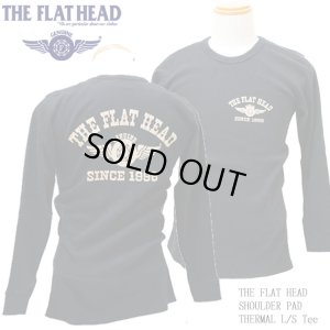 画像1: THE FLAT HEAD（ザ・フラットヘッド） ショルダーパッド サーマル 長袖Ｔシャツ ブラック
