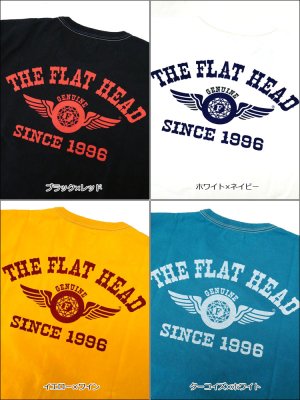 画像3: 2024年夏新作 THE FLAT HEAD（ザ・フラットヘッド） FLYING WHEEL/フライングホイール 半袖Ｔシャツ ホワイト×ネイビー