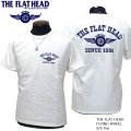 2024年夏新作 THE FLAT HEAD（ザ・フラットヘッド） FLYING WHEEL/フライングホイール 半袖Ｔシャツ ホワイト×ネイビー
