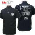 2023年夏新作 5.6オンス RISERS 半袖Tシャツ 黒 ブラック