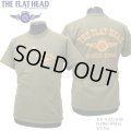 2024年夏新作 THE FLAT HEAD（ザ・フラットヘッド） FLYING WHEEL/フライングホイール 半袖Ｔシャツ オリーブ×オレンジ