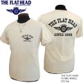 2024年夏新作 THE FLAT HEAD（ザ・フラットヘッド） FLYING WHEEL/フライングホイール 半袖Ｔシャツ アイボリー×ブラック