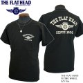 2024年夏新作 THE FLAT HEAD（ザ・フラットヘッド） FLYING WHEEL/フライングホイール 半袖Ｔシャツ ブラック×アイボリー