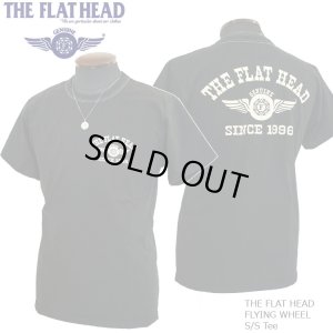 画像1: 2024年夏新作 THE FLAT HEAD（ザ・フラットヘッド） FLYING WHEEL/フライングホイール 半袖Ｔシャツ ブラック×アイボリー