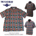 THE FLAT HEAD（ザ・フラットヘッド） NATIVE BORDER RAYON SHIRT/ネイティブ ボーダー レーヨンシャツ [ブルー/ブラック] 