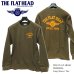 画像1: THE FLAT HEAD（ザ・フラットヘッド） サーマル 長袖Ｔシャツ フライングホイール オリーブ FN-THL-203 (1)