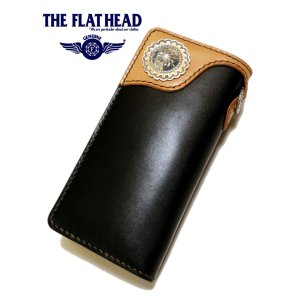 画像: THE FLAT HEAD（ザ・フラットヘッド）手縫い多脂革 長財布 タン×ブラック（内装色タン）