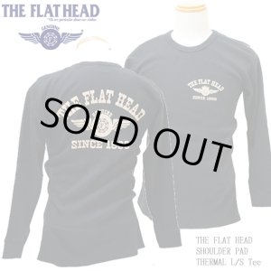 画像: THE FLAT HEAD（ザ・フラットヘッド） ショルダーパッド サーマル 長袖Ｔシャツ ブラック