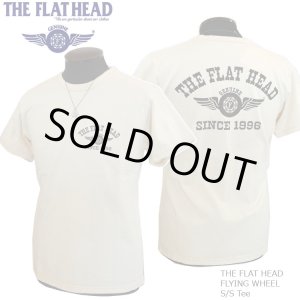 画像: 2024年夏新作 THE FLAT HEAD（ザ・フラットヘッド） FLYING WHEEL/フライングホイール 半袖Ｔシャツ アイボリー×ブラック