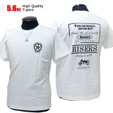 画像: [RISE-ROCK ライズロック]  5.6オンス RISERS 半袖Tシャツ 白 ホワイト
