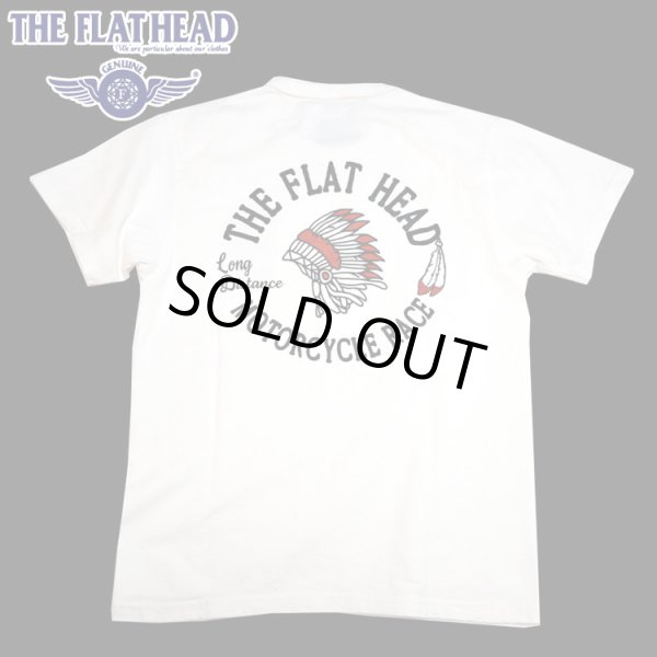 画像1: 2025年夏新作 THE FLAT HEAD（ザ・フラットヘッド） MOTOR CYCLE RACE/モーターサイクルレース 半袖Ｔシャツ（ホワイト） (1)