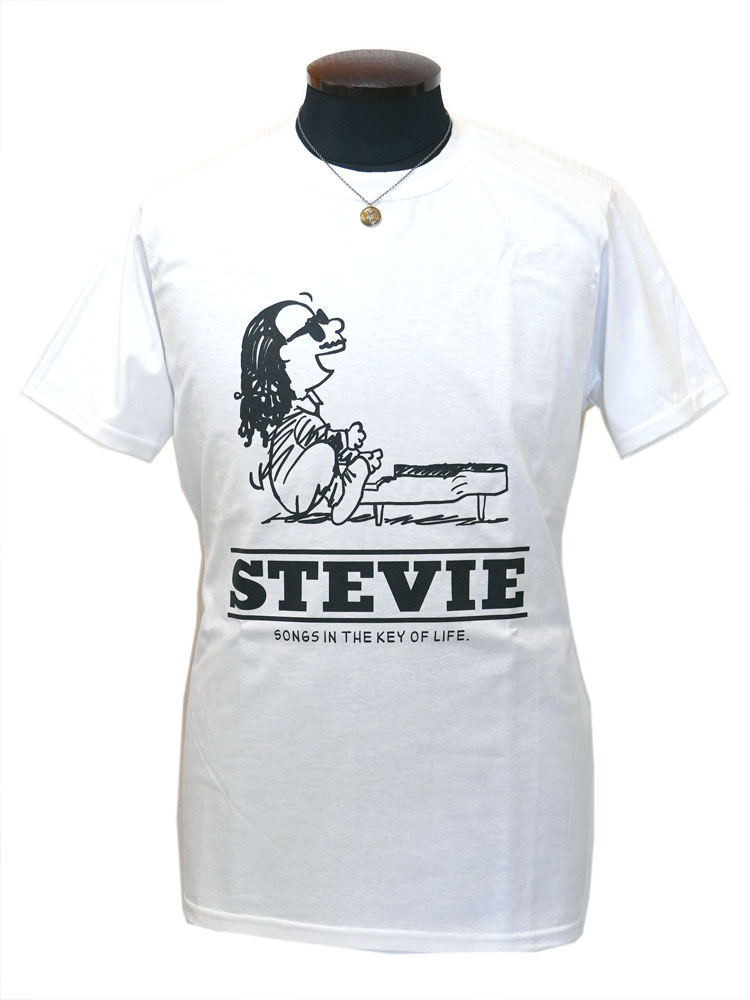 画像: スティービー・ワンダー オマージュ半袖Tシャツ FRUIT OF THE LOOM 白 ホワイト