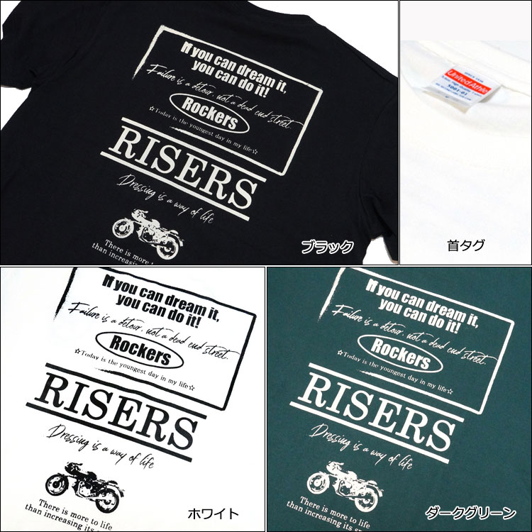 画像3: [RISE-ROCK ライズロック]  5.6オンス RISERS 半袖Tシャツ 黒 ブラック (3)