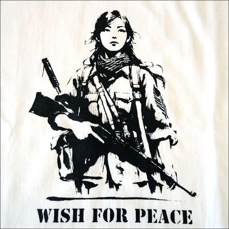 画像5: [RISE-ROCK ライズロック]  6.2オンス ヘビーウエイト プレミアム 半袖Tシャツ 白 ホワイト【WISH FOR PEACE/平和への願い】 (5)